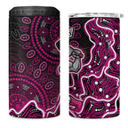 Sydney Sixers Cricket Mascot 4 in 1 Can Cooler Tumbler Aboriginal Dot Art Pink And Black Tribal Pattern