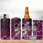 Sydney Sixers Cricket Mascot 4 in 1 Can Cooler Tumbler Aboriginal Dot Art Pink And Black Tribal Pattern