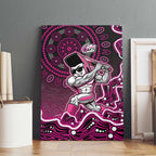 Sydney Sixers Cricket Mascot Canvas Wall Art Aboriginal Dot Art Pink And Black Tribal Pattern