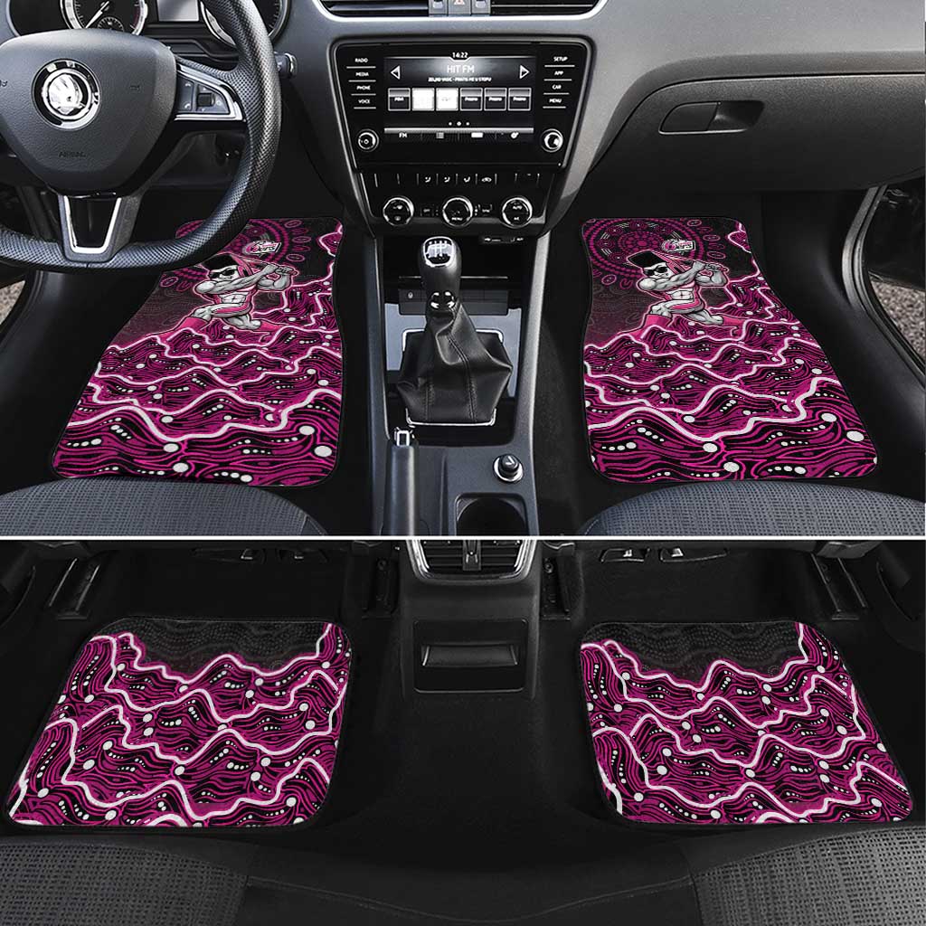 Sydney Sixers Cricket Mascot Car Mats Aboriginal Dot Art Pink And Black Tribal Pattern