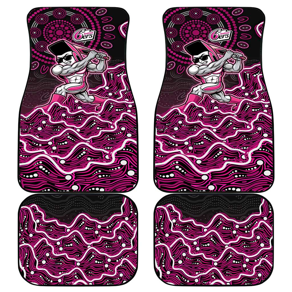 Sydney Sixers Cricket Mascot Car Mats Aboriginal Dot Art Pink And Black Tribal Pattern