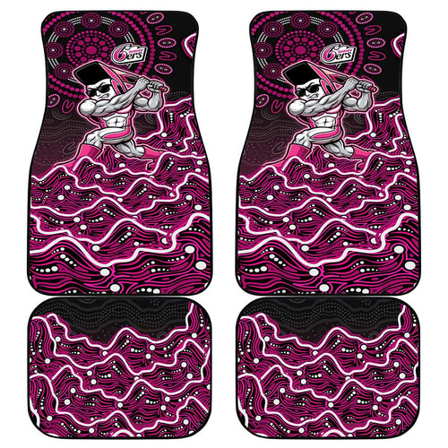 Sydney Sixers Cricket Mascot Car Mats Aboriginal Dot Art Pink And Black Tribal Pattern