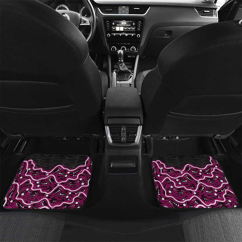 Sydney Sixers Cricket Mascot Car Mats Aboriginal Dot Art Pink And Black Tribal Pattern