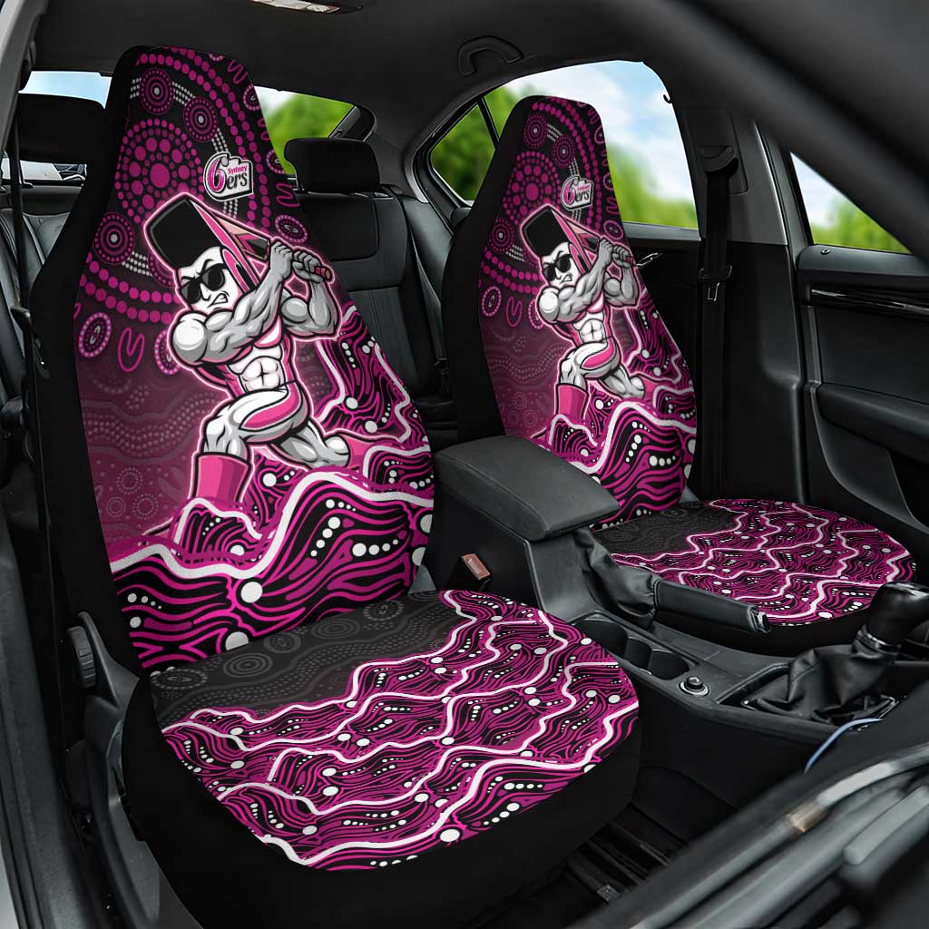 Sydney Sixers Cricket Mascot Car Seat Cover Aboriginal Dot Art Pink And Black Tribal Pattern