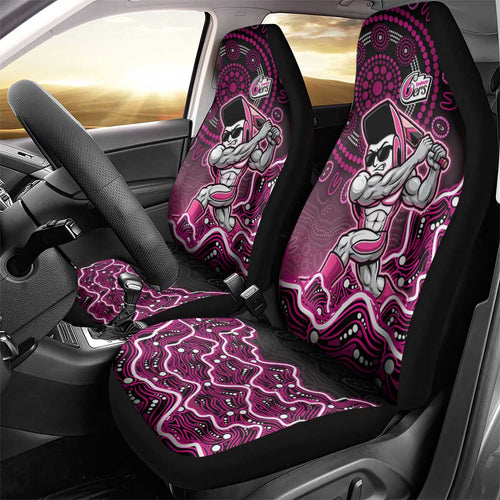 Sydney Sixers Cricket Mascot Car Seat Cover Aboriginal Dot Art Pink And Black Tribal Pattern