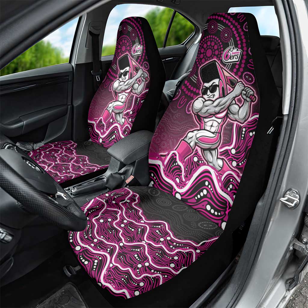 Sydney Sixers Cricket Mascot Car Seat Cover Aboriginal Dot Art Pink And Black Tribal Pattern