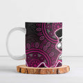 Sydney Sixers Cricket Mascot Ceramic Mug Aboriginal Dot Art Pink And Black Tribal Pattern