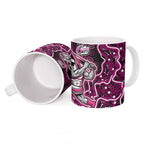 Sydney Sixers Cricket Mascot Ceramic Mug Aboriginal Dot Art Pink And Black Tribal Pattern