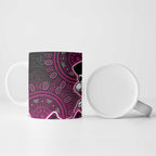 Sydney Sixers Cricket Mascot Ceramic Mug Aboriginal Dot Art Pink And Black Tribal Pattern