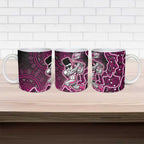 Sydney Sixers Cricket Mascot Ceramic Mug Aboriginal Dot Art Pink And Black Tribal Pattern