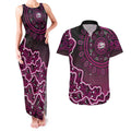 Sydney Sixers Cricket Mascot Couples Matching Tank Maxi Dress and Hawaiian Shirt Aboriginal Dot Art Pink And Black Tribal Pattern