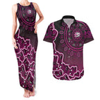 Sydney Sixers Cricket Mascot Couples Matching Tank Maxi Dress and Hawaiian Shirt Aboriginal Dot Art Pink And Black Tribal Pattern