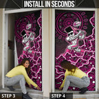 Sydney Sixers Cricket Mascot Door Cover Aboriginal Dot Art Pink And Black Tribal Pattern