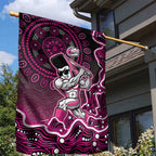 Sydney Sixers Cricket Mascot Garden Flag Aboriginal Dot Art Pink And Black Tribal Pattern