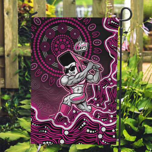 Sydney Sixers Cricket Mascot Garden Flag Aboriginal Dot Art Pink And Black Tribal Pattern