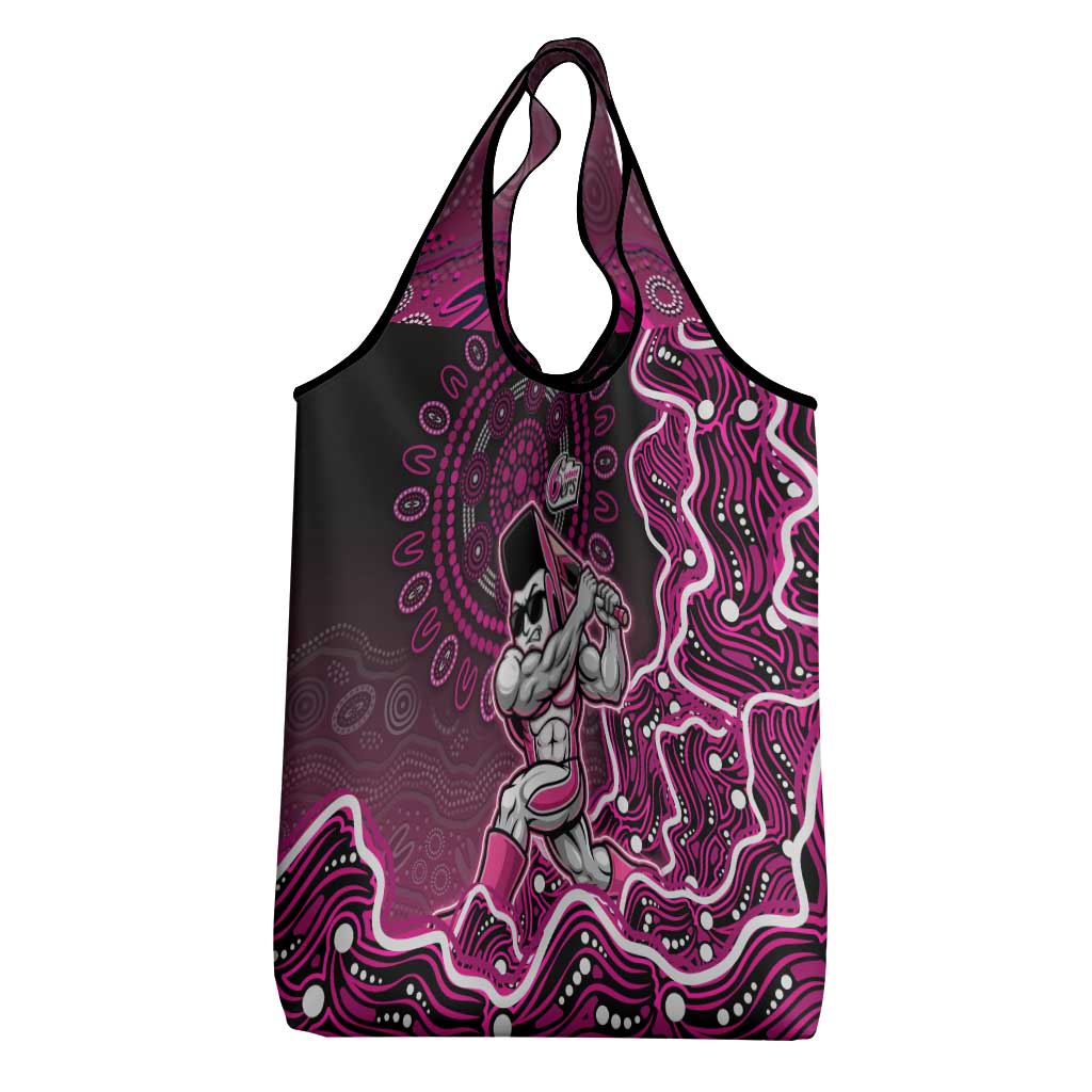 Sydney Sixers Cricket Mascot Grocery Bag Aboriginal Dot Art Pink And Black Tribal Pattern