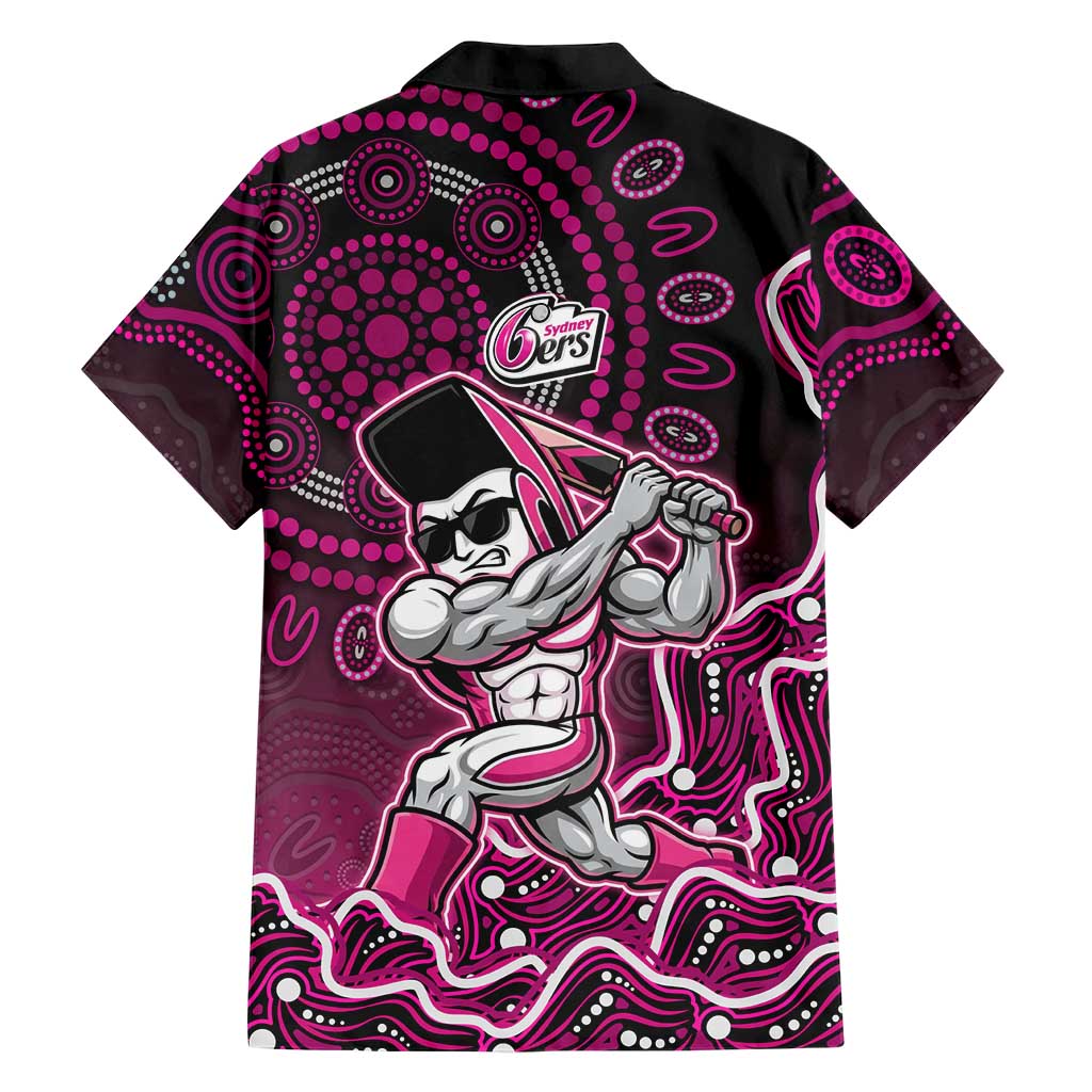 Sydney Sixers Cricket Mascot Hawaiian Shirt Aboriginal Dot Art Pink And Black Tribal Pattern