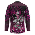 Sydney Sixers Cricket Mascot Hockey Jersey Aboriginal Dot Art Pink And Black Tribal Pattern