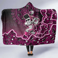 Sydney Sixers Cricket Mascot Hooded Blanket Aboriginal Dot Art Pink And Black Tribal Pattern