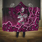 Sydney Sixers Cricket Mascot Hooded Blanket Aboriginal Dot Art Pink And Black Tribal Pattern