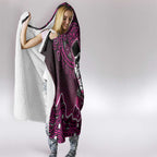 Sydney Sixers Cricket Mascot Hooded Blanket Aboriginal Dot Art Pink And Black Tribal Pattern