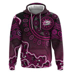 Sydney Sixers Cricket Mascot Hoodie Aboriginal Dot Art Pink And Black Tribal Pattern