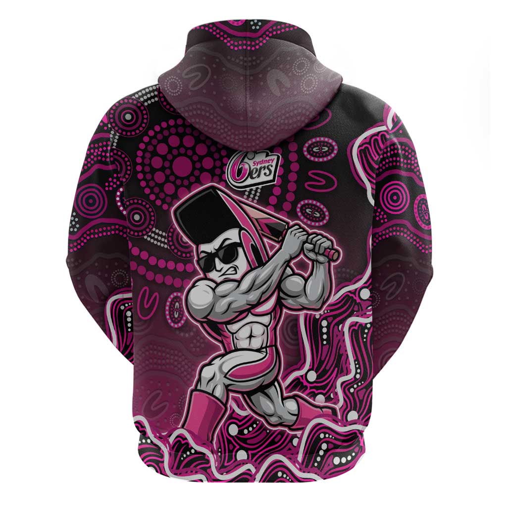 Sydney Sixers Cricket Mascot Hoodie Aboriginal Dot Art Pink And Black Tribal Pattern