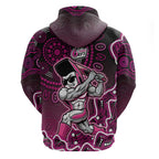 Sydney Sixers Cricket Mascot Hoodie Aboriginal Dot Art Pink And Black Tribal Pattern
