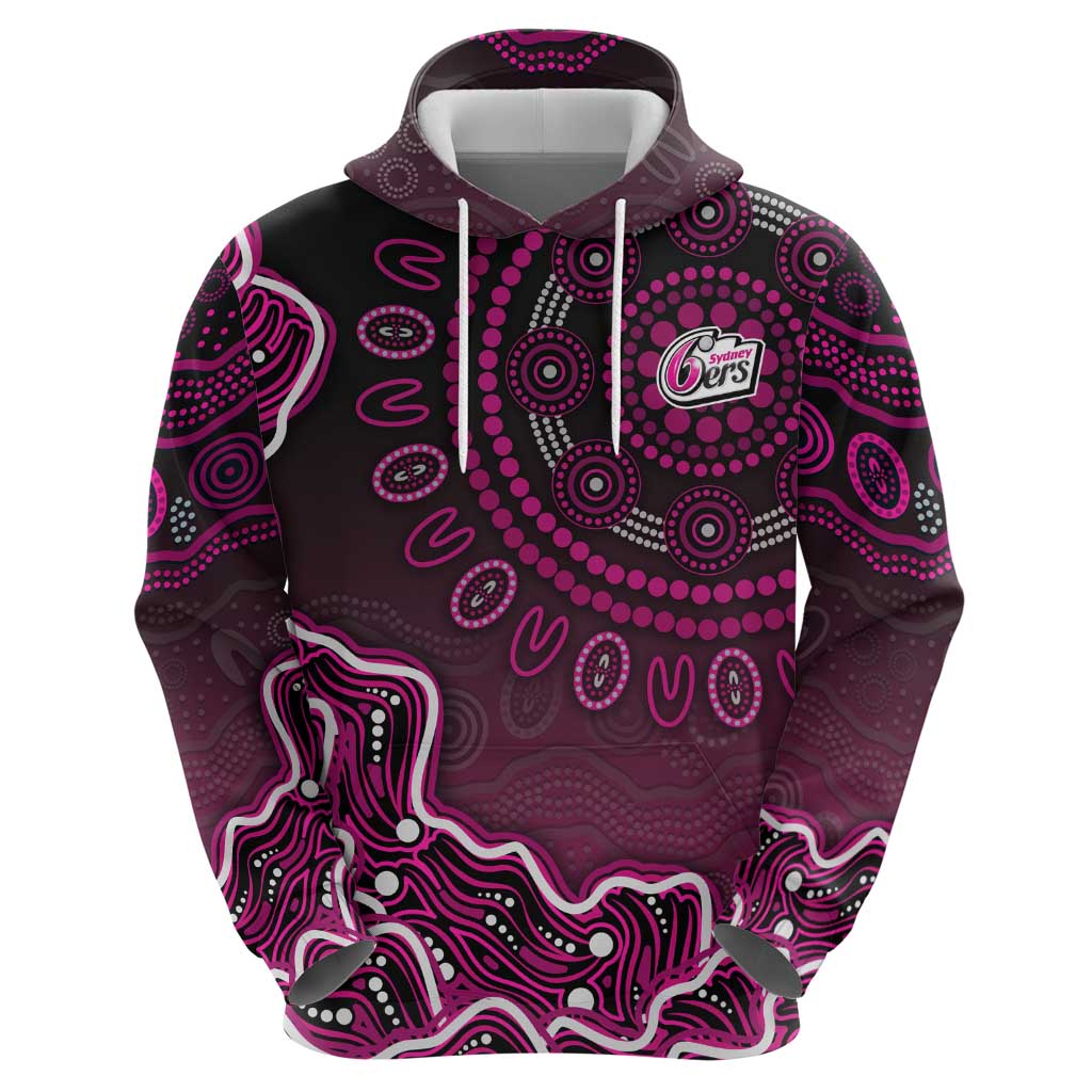 Sydney Sixers Cricket Mascot Hoodie Aboriginal Dot Art Pink And Black Tribal Pattern