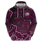 Sydney Sixers Cricket Mascot Hoodie Aboriginal Dot Art Pink And Black Tribal Pattern