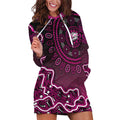 Sydney Sixers Cricket Mascot Hoodie Dress Aboriginal Dot Art Pink And Black Tribal Pattern