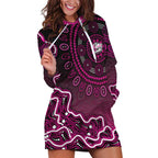 Sydney Sixers Cricket Mascot Hoodie Dress Aboriginal Dot Art Pink And Black Tribal Pattern