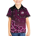 Sydney Sixers Cricket Mascot Kid Hawaiian Shirt Aboriginal Dot Art Pink And Black Tribal Pattern