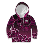 Sydney Sixers Cricket Mascot Kid Hoodie Aboriginal Dot Art Pink And Black Tribal Pattern