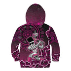 Sydney Sixers Cricket Mascot Kid Hoodie Aboriginal Dot Art Pink And Black Tribal Pattern