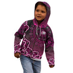 Sydney Sixers Cricket Mascot Kid Hoodie Aboriginal Dot Art Pink And Black Tribal Pattern