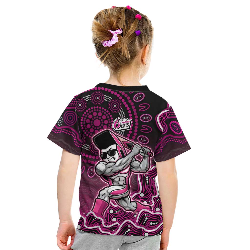 Sydney Sixers Cricket Mascot Kid T Shirt Aboriginal Dot Art Pink And Black Tribal Pattern