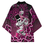 Sydney Sixers Cricket Mascot Kimono Aboriginal Dot Art Pink And Black Tribal Pattern