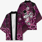 Sydney Sixers Cricket Mascot Kimono Aboriginal Dot Art Pink And Black Tribal Pattern