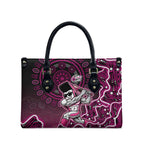 Sydney Sixers Cricket Mascot Leather Bag Aboriginal Dot Art Pink And Black Tribal Pattern
