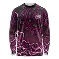 Sydney Sixers Cricket Mascot Long Sleeve Shirt Aboriginal Dot Art Pink And Black Tribal Pattern