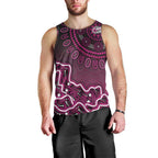 Sydney Sixers Cricket Mascot Men Tank Top Aboriginal Dot Art Pink And Black Tribal Pattern