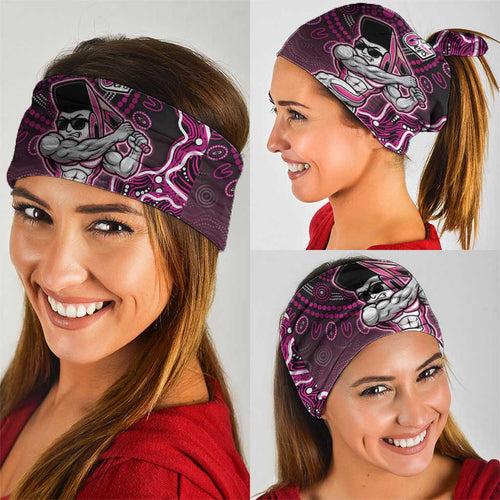 Sydney Sixers Cricket Mascot Neck Gaiter Aboriginal Dot Art Pink And Black Tribal Pattern