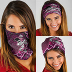 Sydney Sixers Cricket Mascot Neck Gaiter Aboriginal Dot Art Pink And Black Tribal Pattern