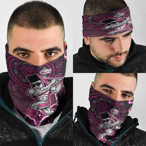 Sydney Sixers Cricket Mascot Neck Gaiter Aboriginal Dot Art Pink And Black Tribal Pattern