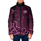 Sydney Sixers Cricket Mascot Padded Jacket Aboriginal Dot Art Pink And Black Tribal Pattern