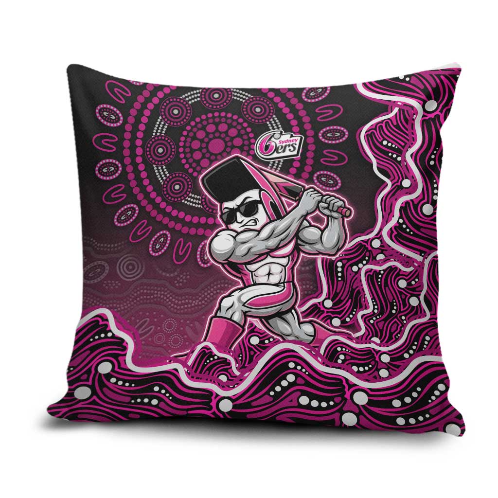 Sydney Sixers Cricket Mascot Pillow Cover Aboriginal Dot Art Pink And Black Tribal Pattern