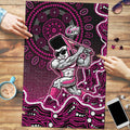 Sydney Sixers Cricket Mascot Puzzle Aboriginal Dot Art Pink And Black Tribal Pattern
