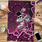 Sydney Sixers Cricket Mascot Puzzle Aboriginal Dot Art Pink And Black Tribal Pattern