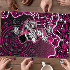 Sydney Sixers Cricket Mascot Puzzle Aboriginal Dot Art Pink And Black Tribal Pattern